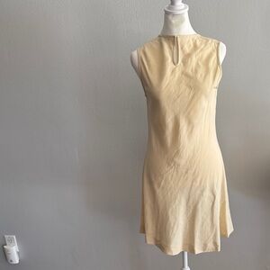 Barneys New York Tan Sleeveless Mini Dress